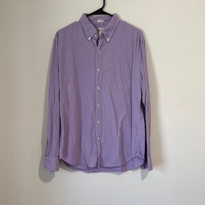 J. Crew Men's Purple Gingham Button-Down Shirt